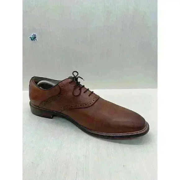 Aston Grey Ybilia Men’s Saddle Brown Leather Oxfords Lace Up Shoes Size US 11 - Picture 3 of 10